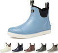 Mens Deck Boots Waterproof Ankle Rain Boots - Saltwater Fishing Grip