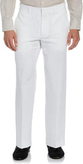 Men's Linen Blend Dress Pants Flat Front - Lightweight Comfort