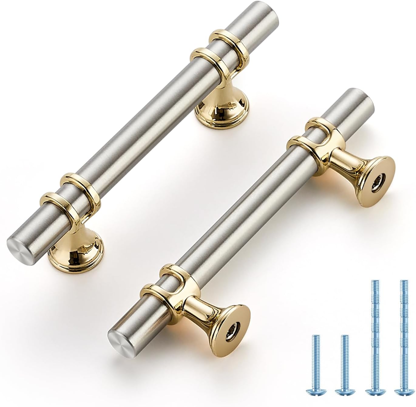 Brushed Nickel and Brass Cabinet Handles for Modern Decor