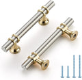 Brushed Nickel and Brushed Brass Cabinet Handles 3 in Hole Center
