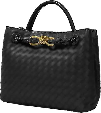 URAWOW Woven Bags for Women - Stylish Bowknot Tote Hobo