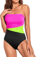 One Piece Tummy Control Swimsuit Strapless Bandeau - Slimming Fit push
