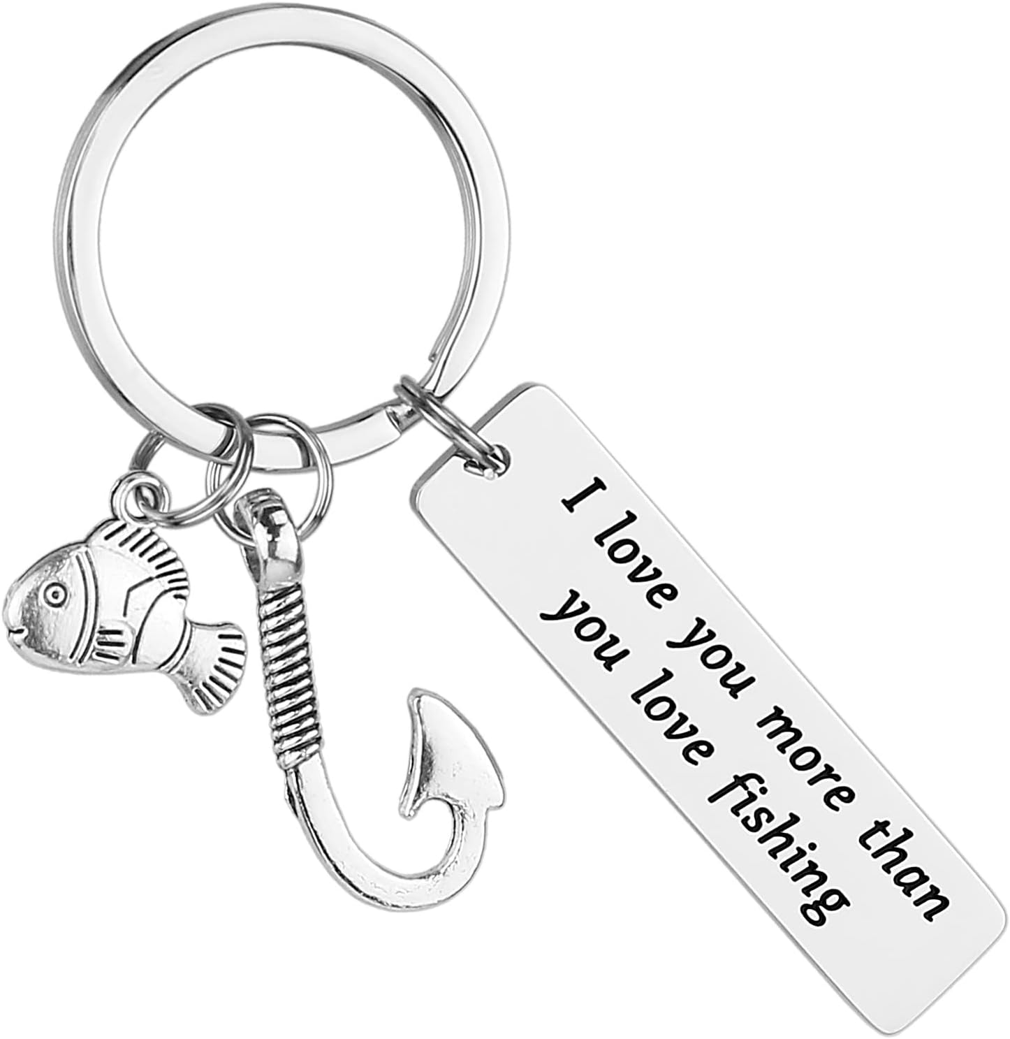 I love you more than fishing Keychain