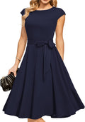 DRESSTELLS Women's Cocktail Dresses Mid Calf Aline - Modest Retro