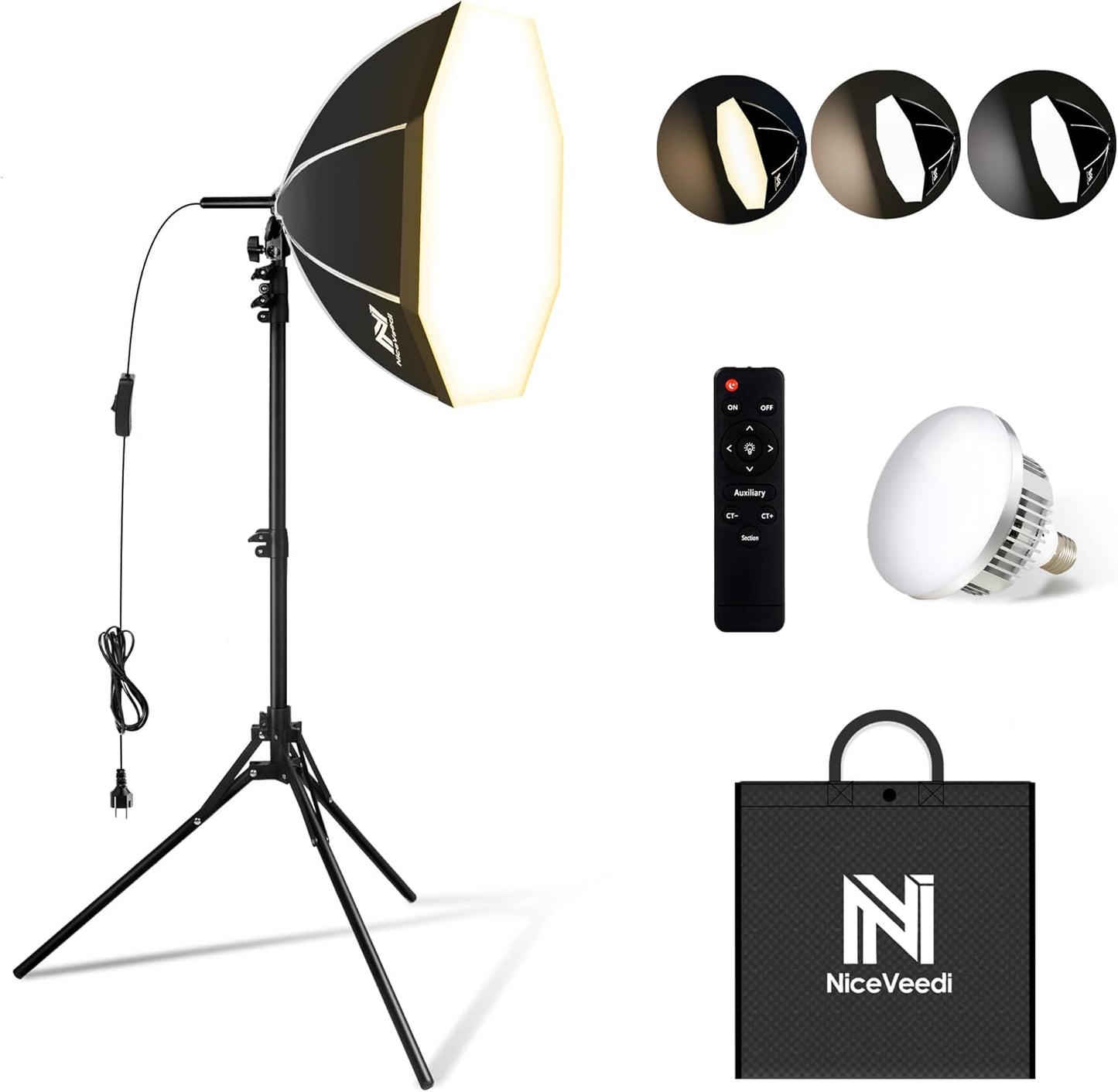 NiceVeedi Bi-Color Photography Lighting Kit for Stunning Shots