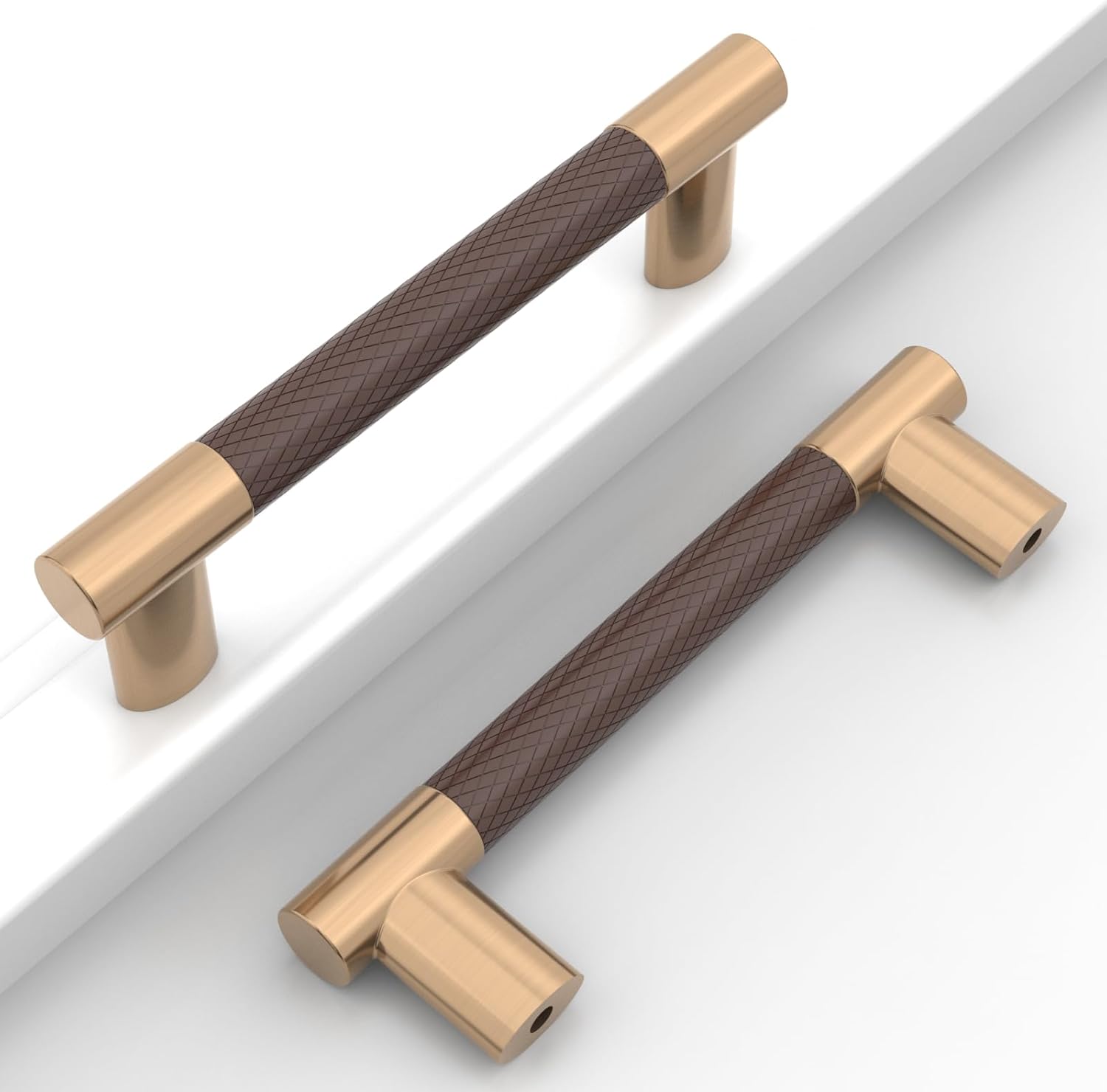 10 Pack Brown and Champagne Bronze 3-3/4 Inch Cabinet Pulls