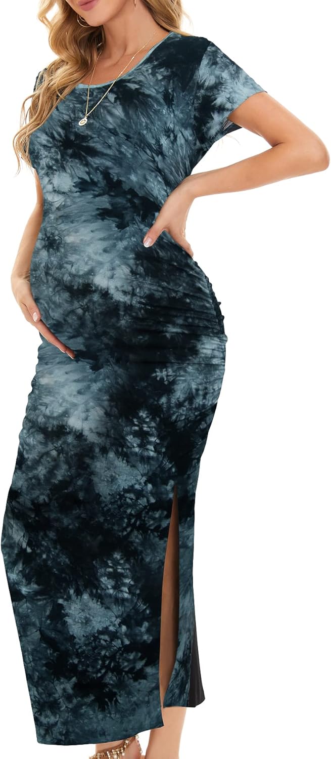 Smallshow Women's Split Long Maternity Dress for Every Occasion