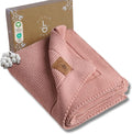 100% Organic Cotton Baby Knitted Blanket - Soft Neutral Swaddle