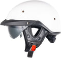 Half Helmet Open Face Gloss White M - DOT Approved Sun Visor