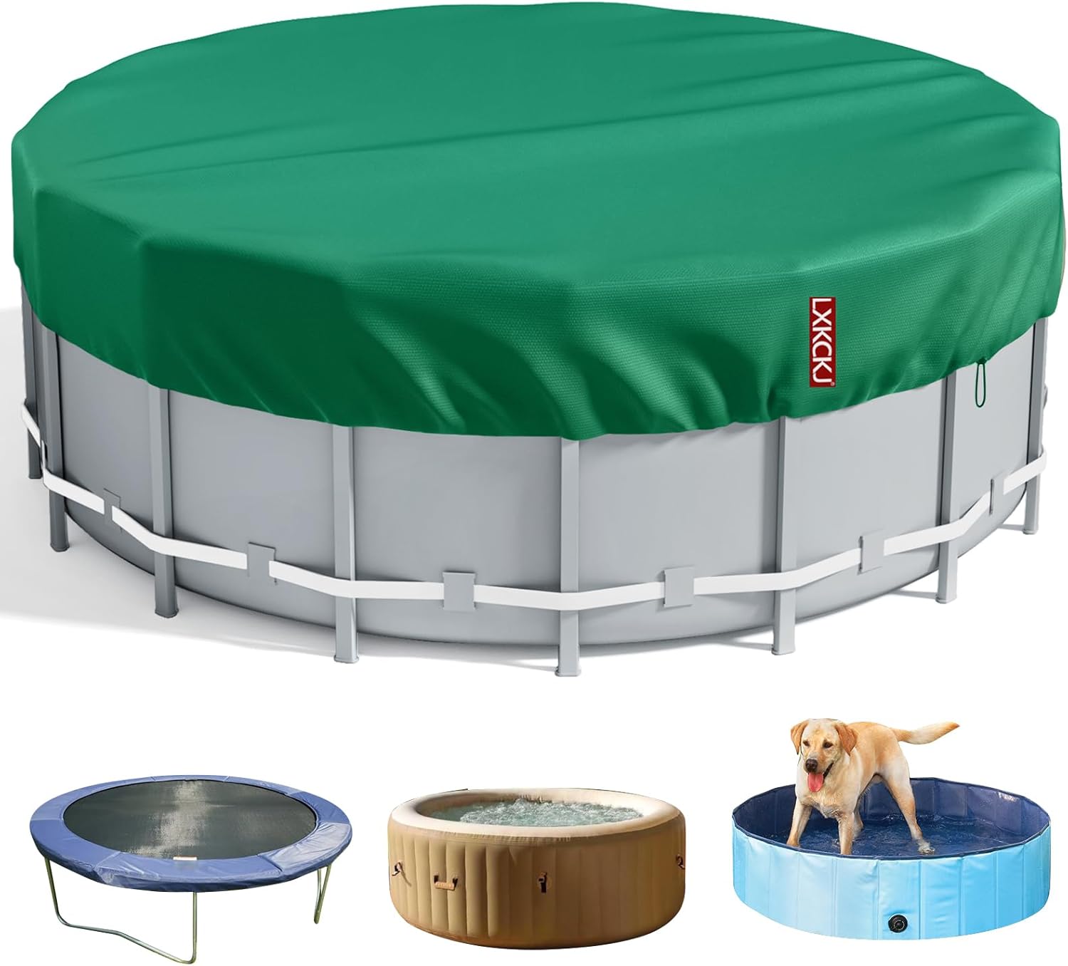 15 Ft Round Pool Cover for Above Ground Pools - LXKCKJ Solar Cover