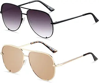 ANDWOOD Oversized Aviator Sunglasses for Ultimate UV Protection