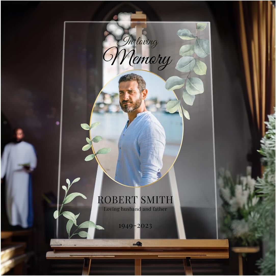 Personalized Funeral Sign with Photo for Celebration of Life