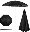 5.5 ft Portable Beach Umbrella Black - Lightweight UV Sunshade