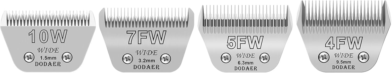 10W+7FW+5FW+4FW Detachable Dog Grooming Wide Blades Set