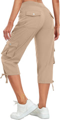 Women's Cargo Capris Pants Lightweight Quick Dry Hiking Pants - 6