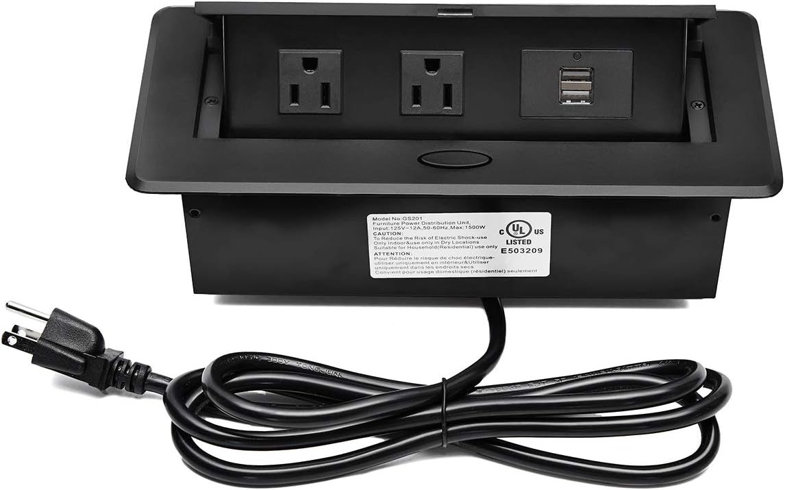 UL Listed Power Strip with Dual USB Ports for Easy Charging