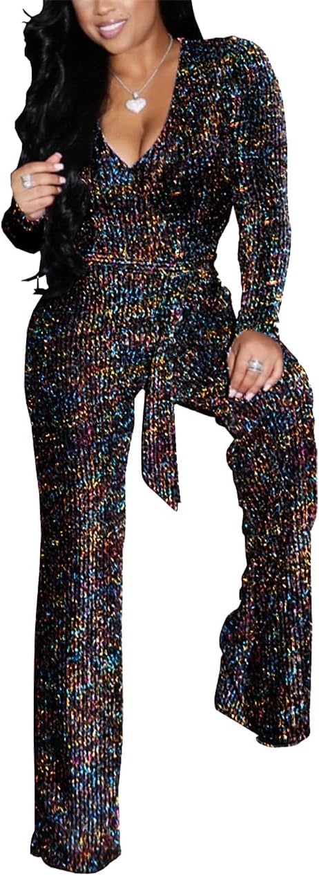 Women's Sexy Sparkly Jumpsuits Plus Size Elegant Party Wear