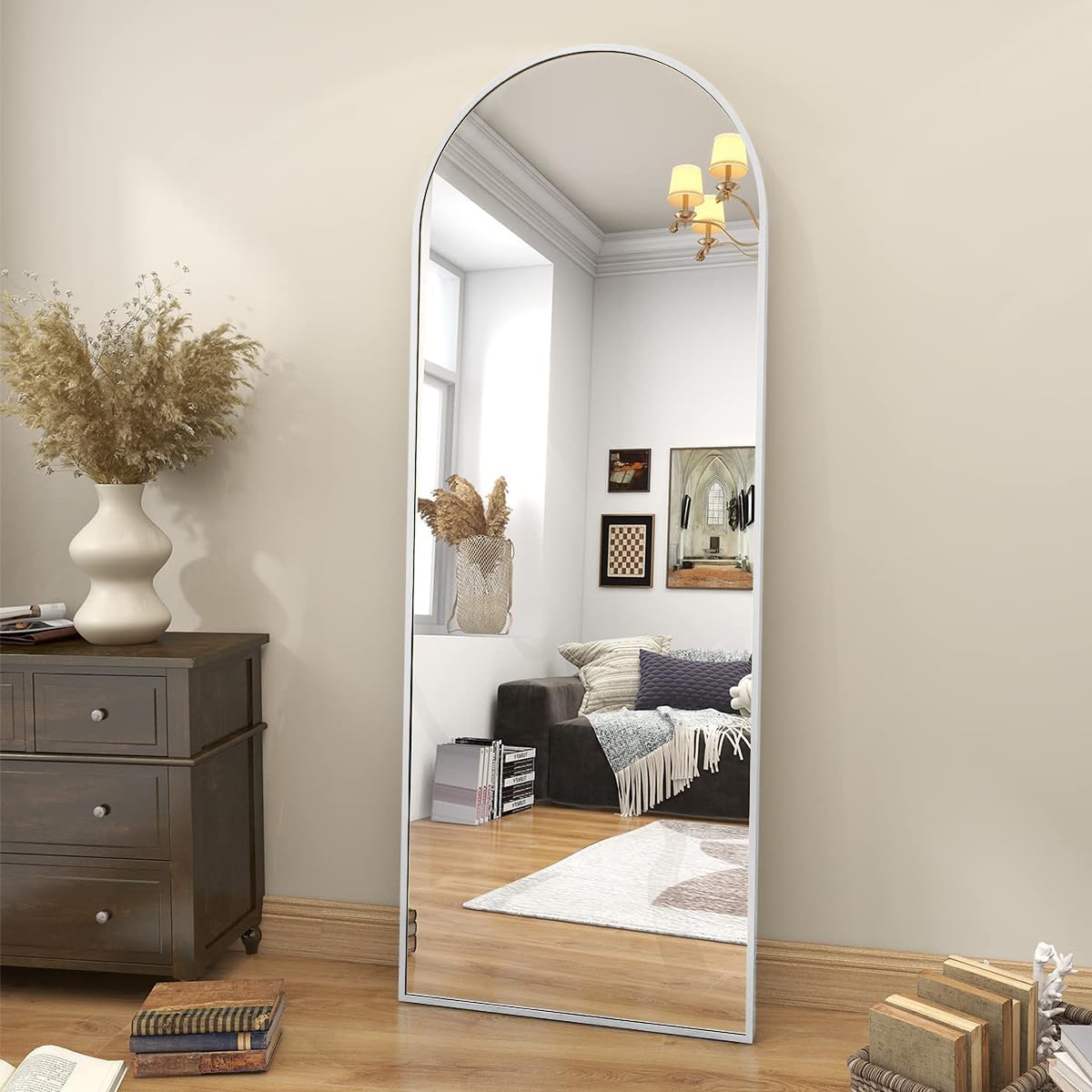 BEAUTYPEAK 64x21 Arch Full Body Floor Mirror for Any Room