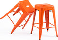 24 in Bar Stools Backless Metal Counter Height Stools - Stackable Set