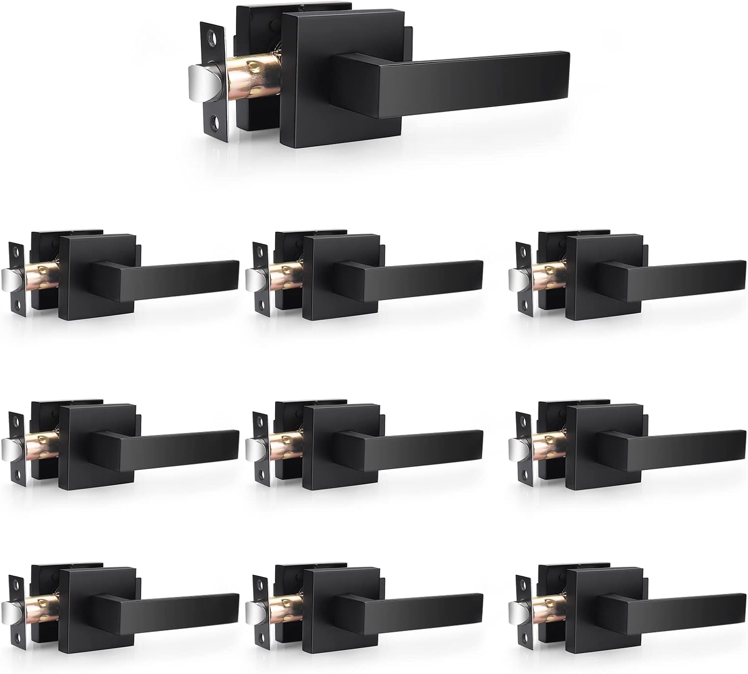 Probrico Matte Black Passage Door Levers for Easy Opening Needs