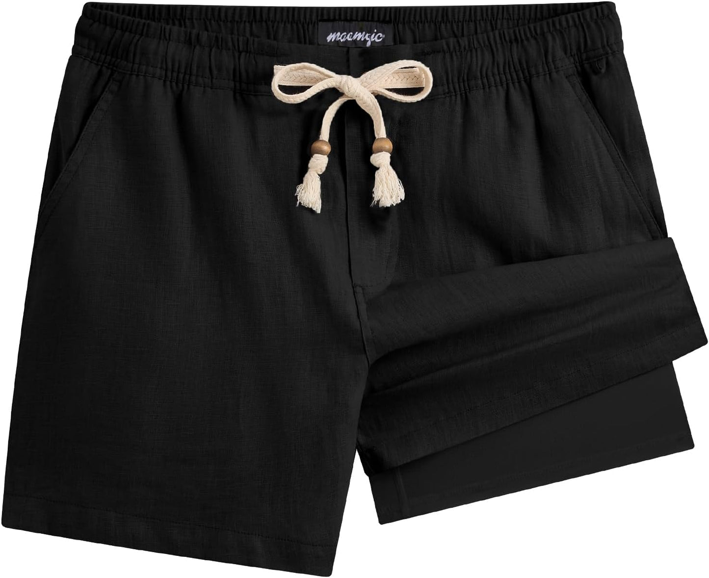 maamgic Mens Casual Linen Shorts for Summer Comfort and Style