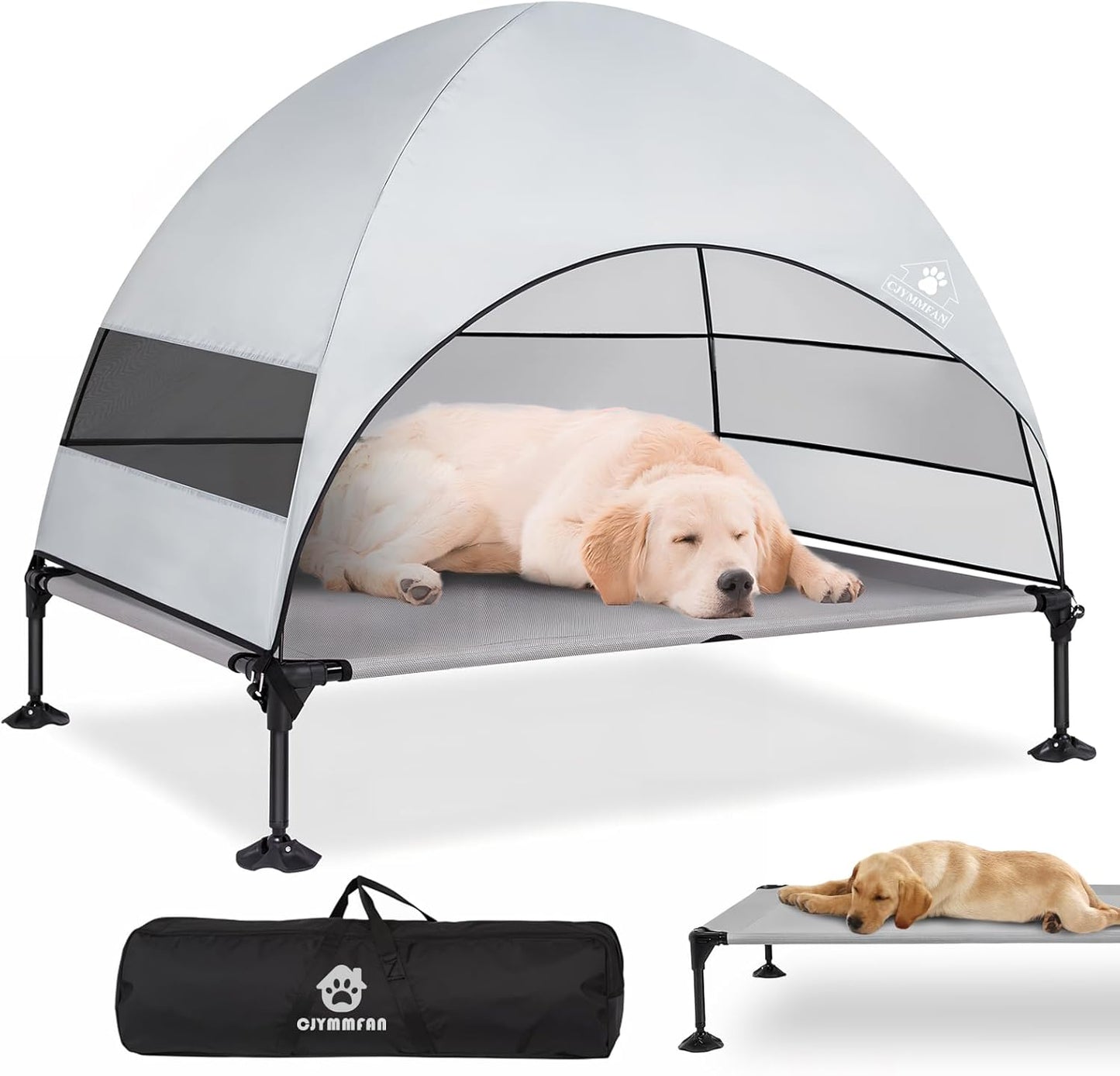 Elevated Dog Bed with Canopy for Outdoor Comfort and Stability
