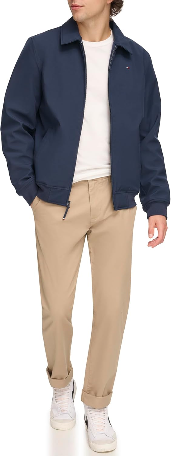 Tommy Hilfiger Men's Lightweight Water Resistant Varsity Bomber