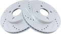 TRQ Front Brake Rotor Set G Coated Drilled and Slotted - Improved