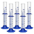 5PCS Graduated Cylinder Measuring Cylinder Thick Glass Lab Cylinders