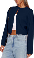 Cropped Cardigan Sweaters - Cute Y2k Open Front Crop Top