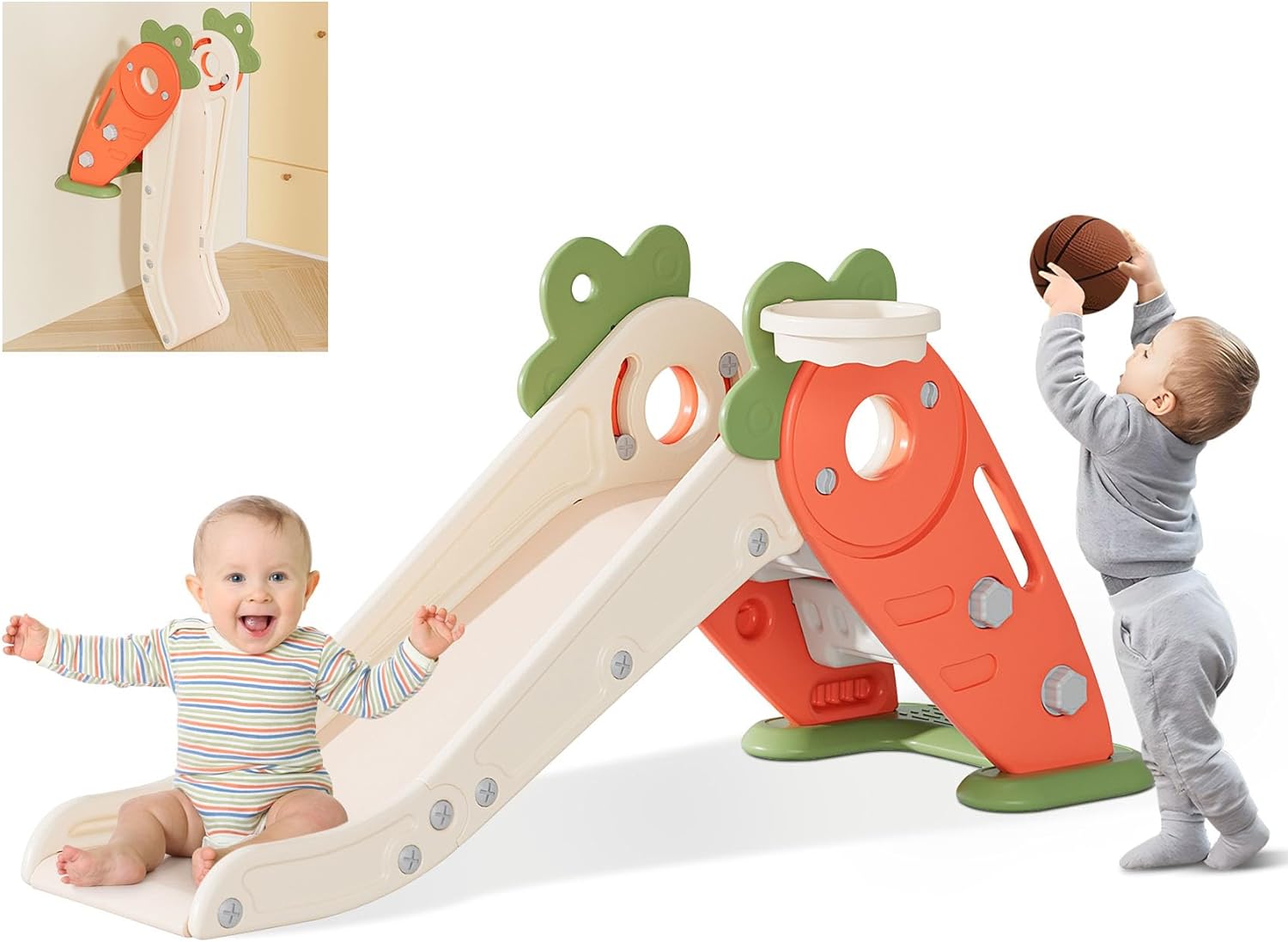 Toddler Slide 3 in 1 Indoor Foldable Kids Slide for Fun Play