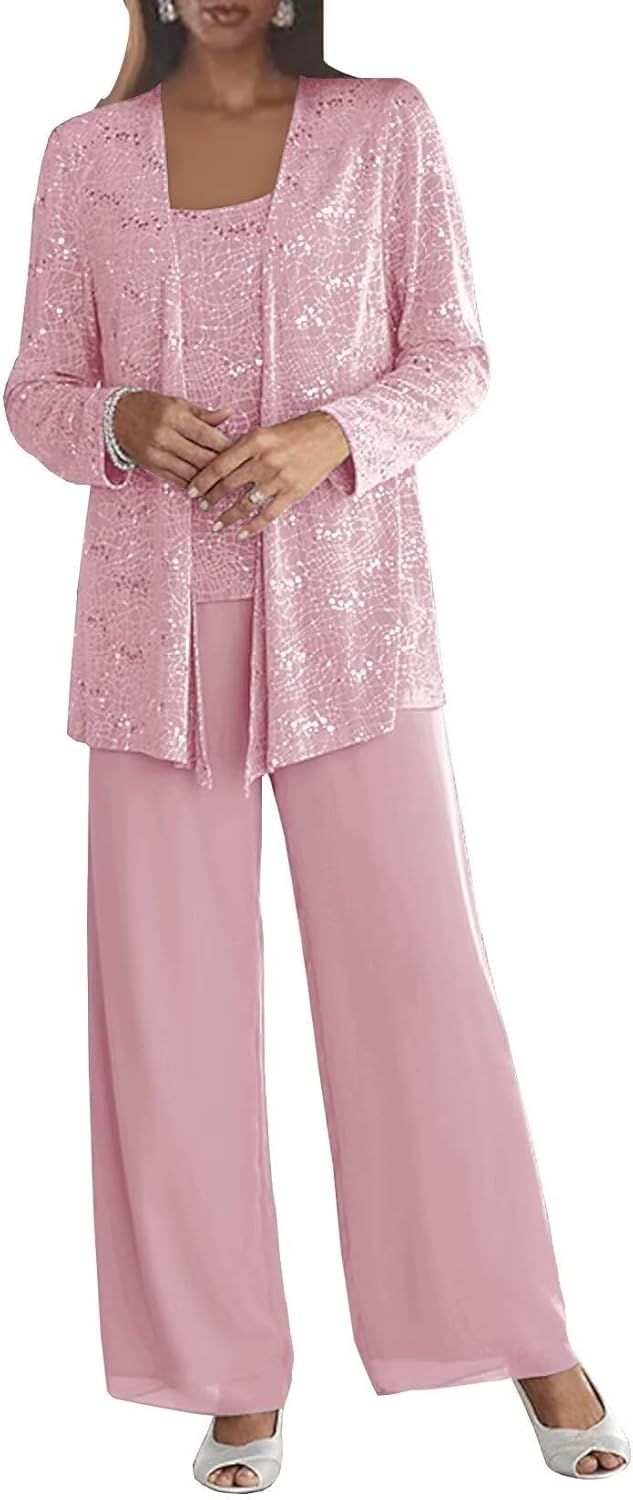 Chiffon Mother of The Bride Pant Suits for Elegant Weddings