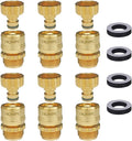 Garden Hose Quick Connect 3/4 in GHT Brass Set - Six Pack