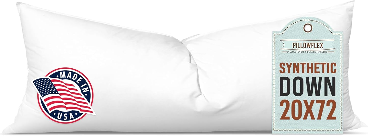 Pillowflex Synthetic Down Pillow Insert - Ultra Soft Body Pillow
