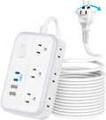 NTONPOWER 2 Prong Extension Cord 25 ft Power Strip - Long Reach Surge