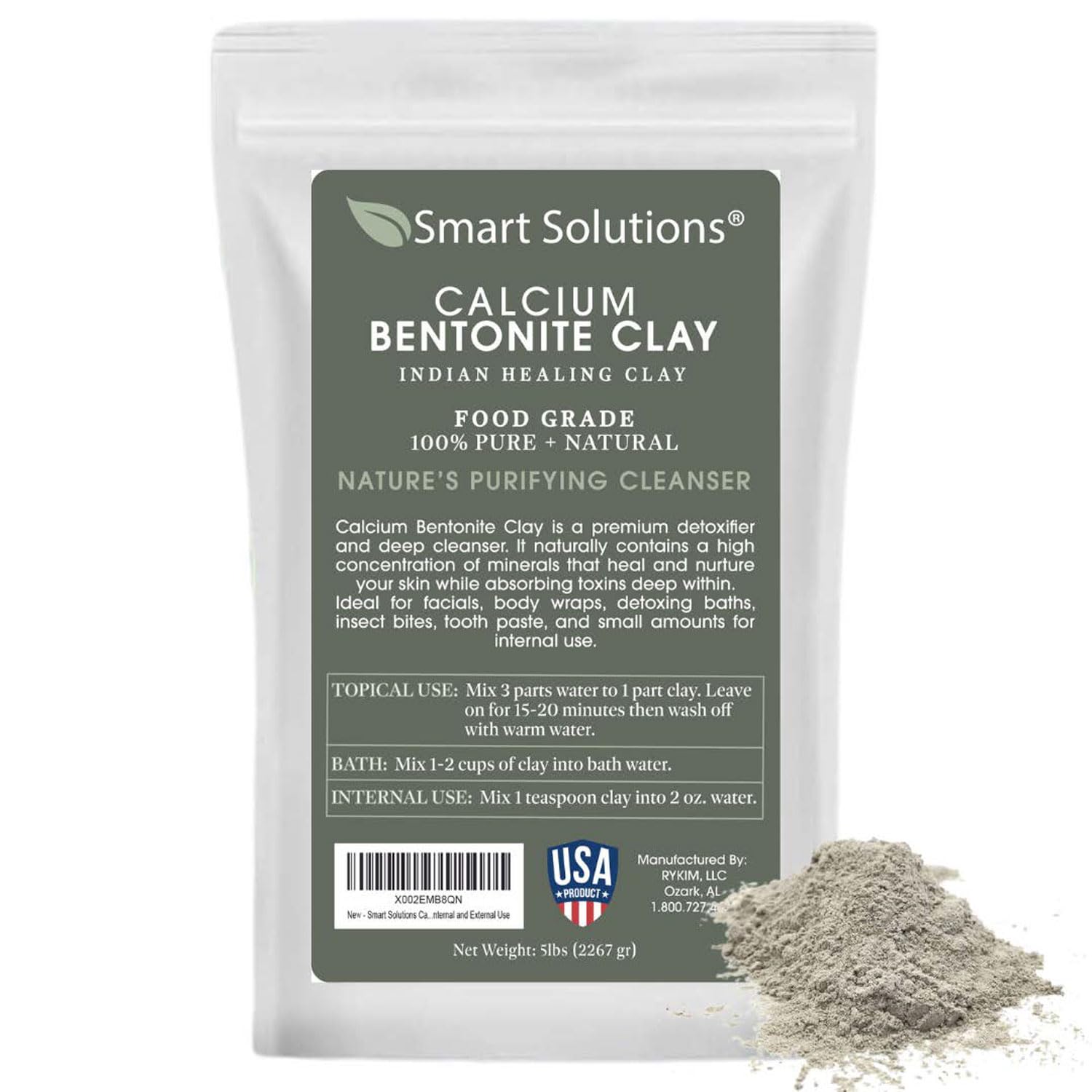 Calcium Bentonite Clay Food Grade for DIY Facial Treatments