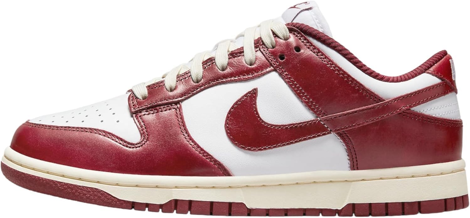 Nike Women's Dunk Low Sneaker in White/Team Red-Coconut Milk