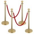 4 PCS Stainless Steel Stanchion Post with 5ft Red Velvet Rope - Event