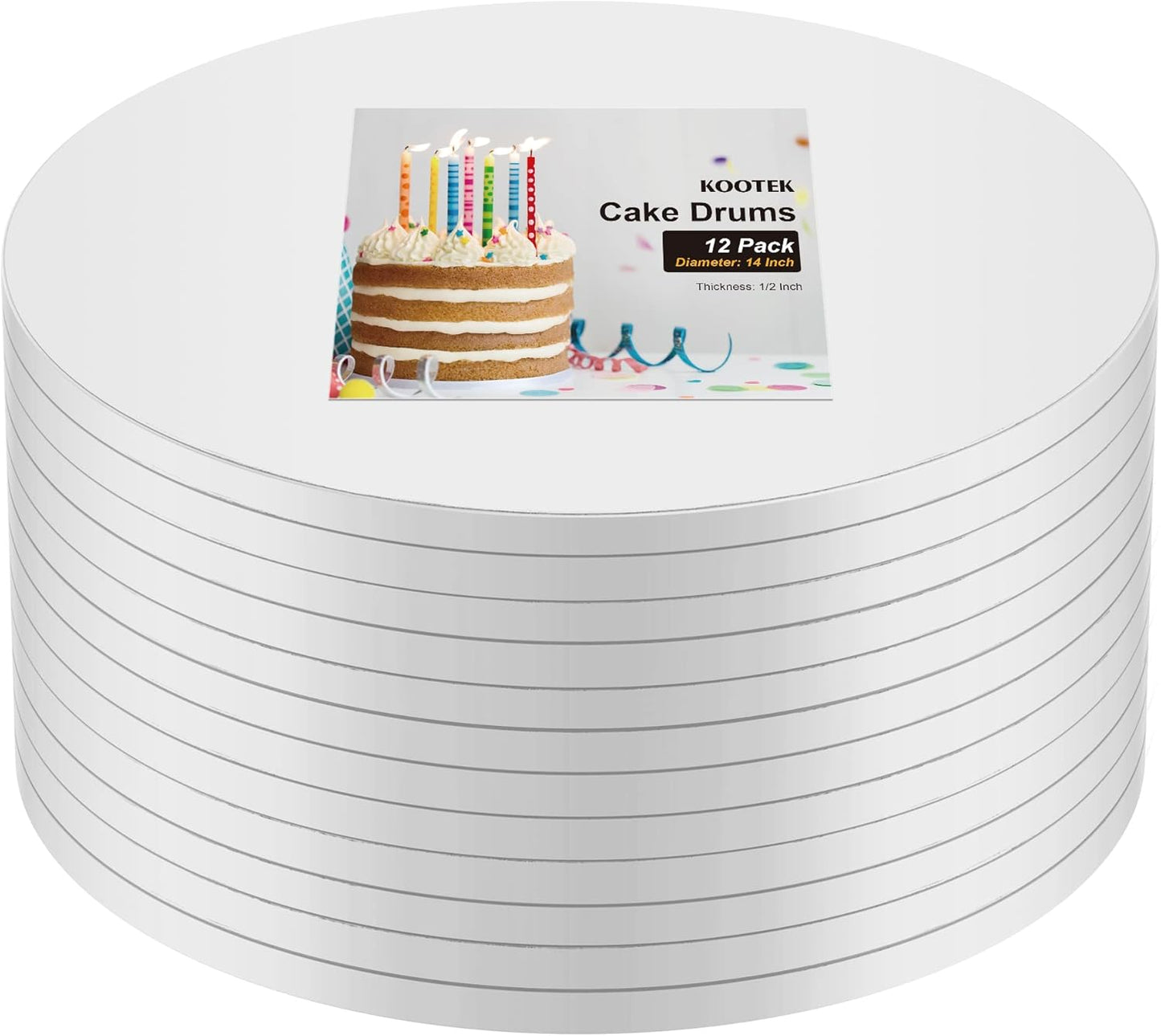 Kootek 12PCS Cake Drums 14 Inch Round for All Your Baking Needs