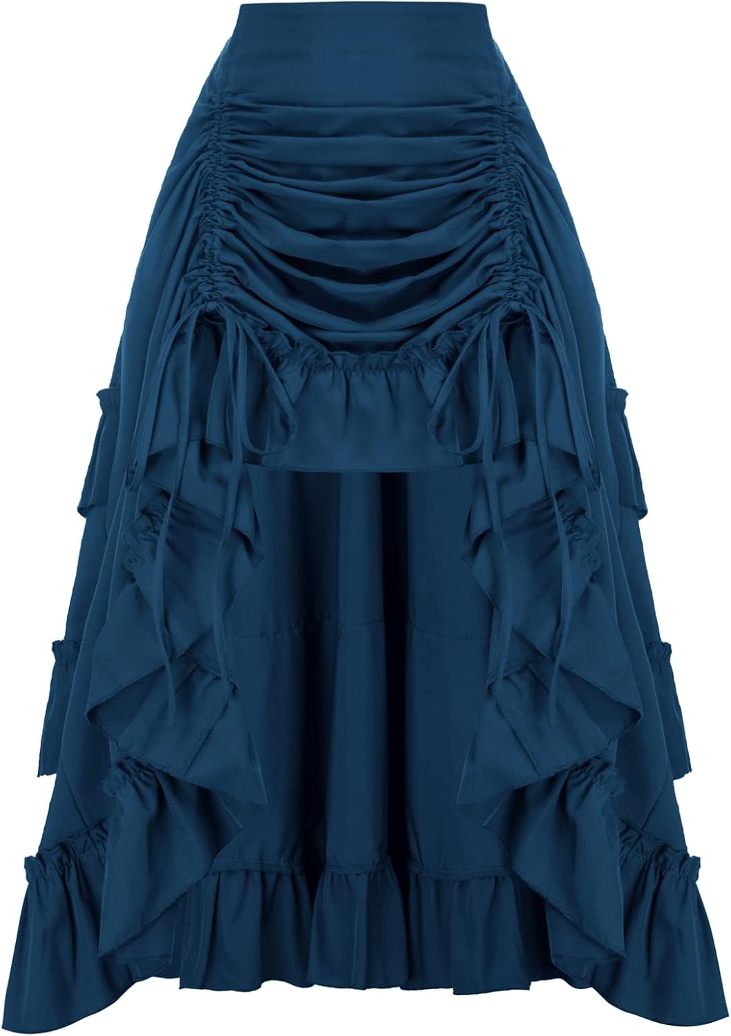 Gothic Steampunk Skirt for Women - High-Low Bustle Design