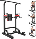 Pooboo Power Tower for Home Gym Adjustable Height Dip Station