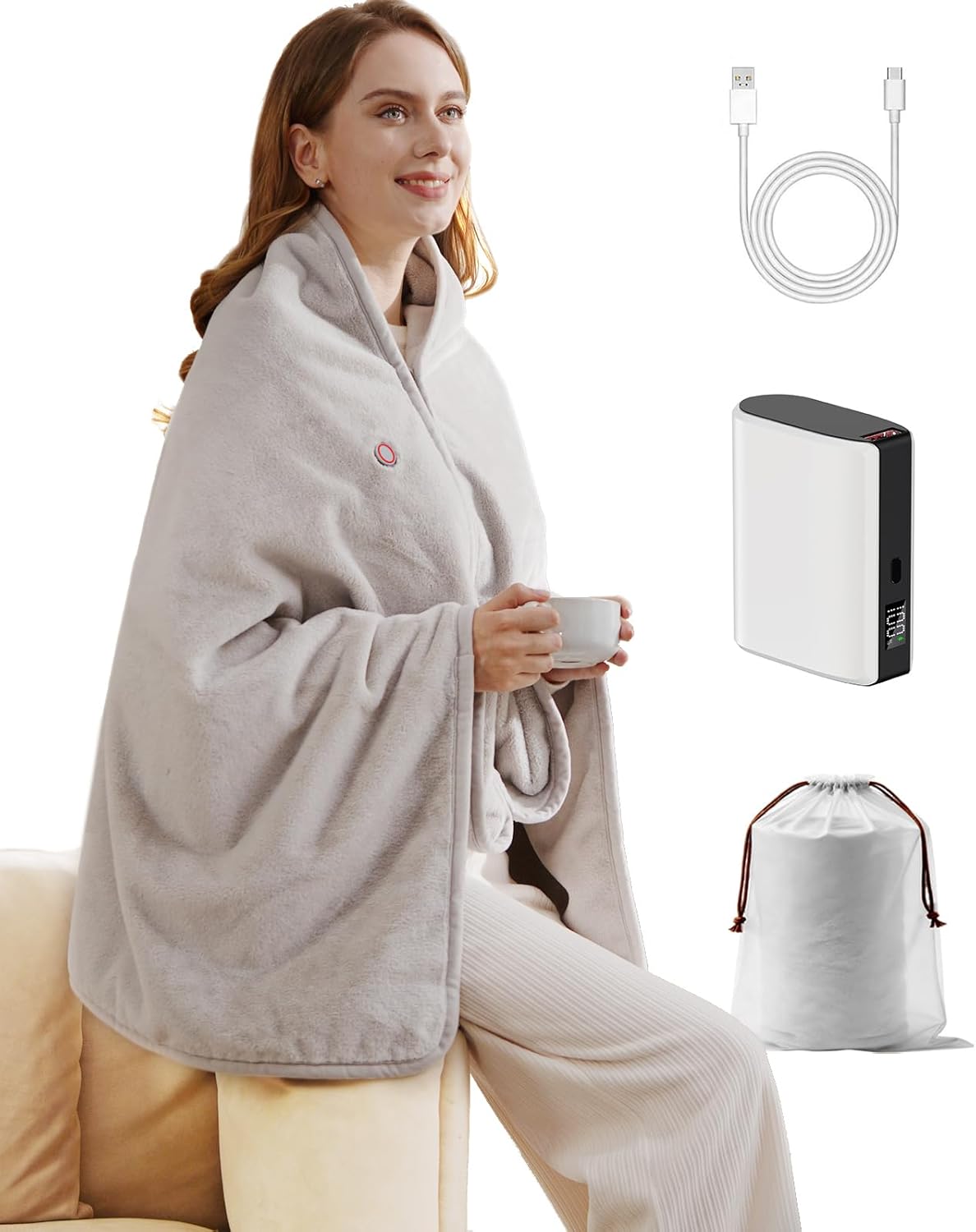 Rechargeable Warming Blanket for Home, Office, Travel & More