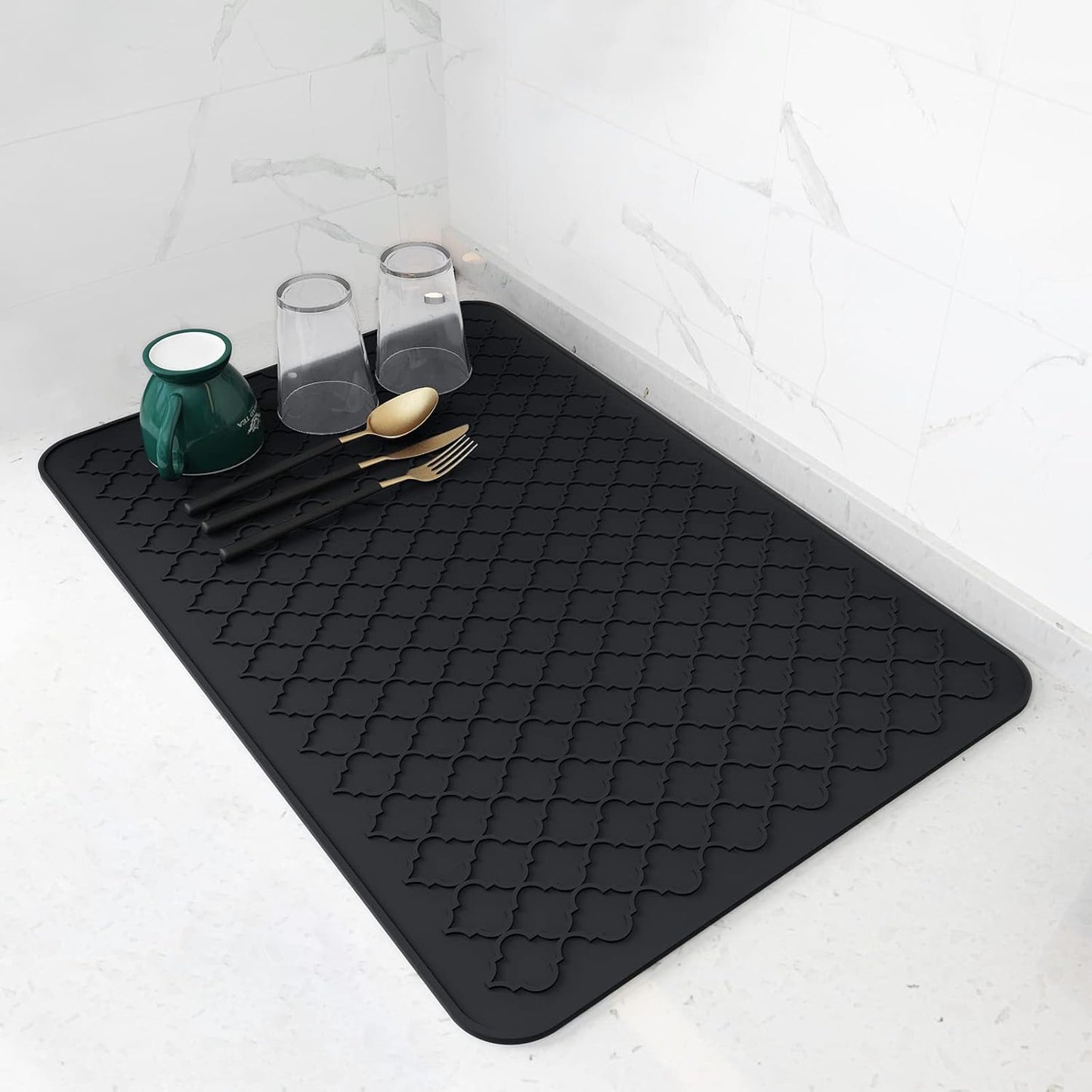 AMOAMI Dish Drying Mats - Silicone Heat Resistant Kitchen Pad