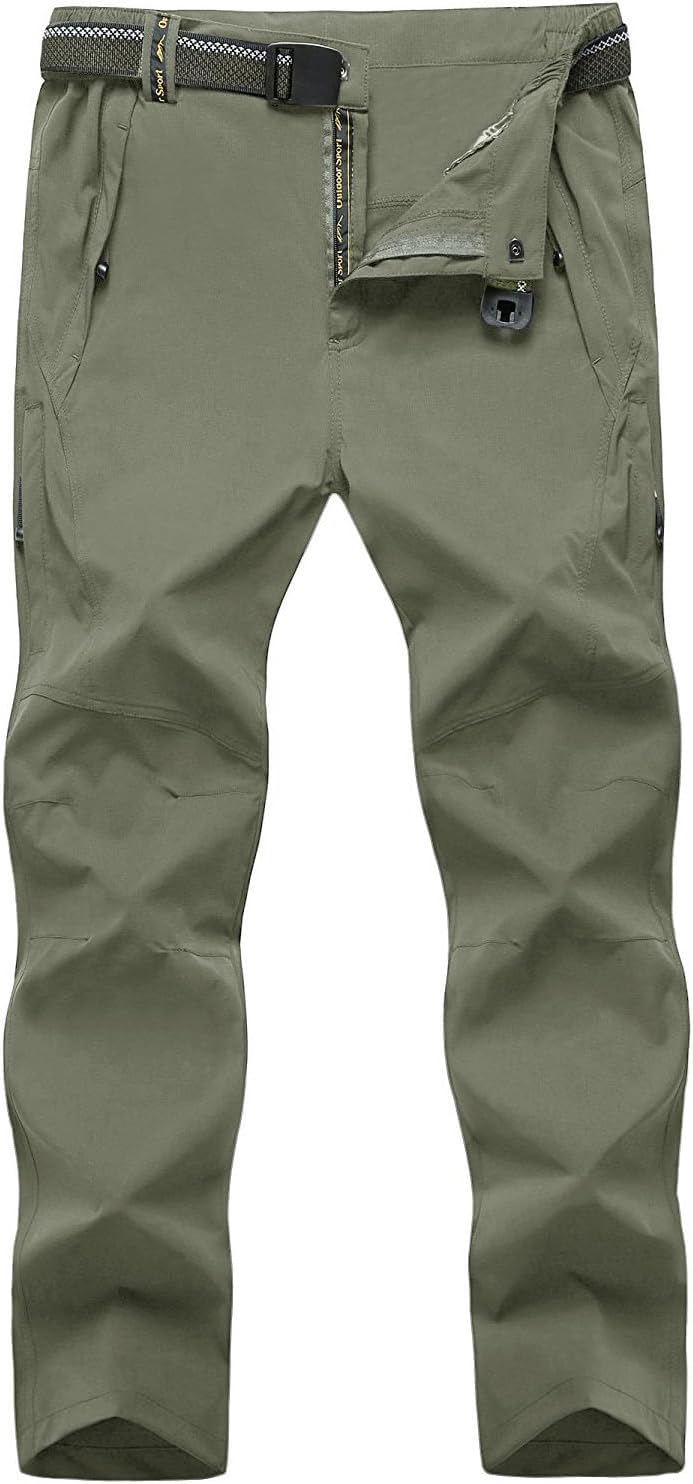 TBMPOY Men's Lightweight Hiking Pants with 5 Zip Pockets