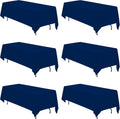 Navy Blue Rectangular Tablecloth 70 x 120 in 6 Pack - Elegant Washable
