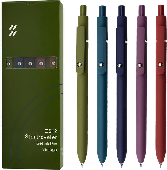 Smooth Writing Gel Pens for Journaling ~ 5 Pcs