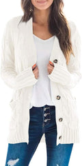 ZESICA Women's Cable Knit Button Down Cardigan - Cozy Fall Layer