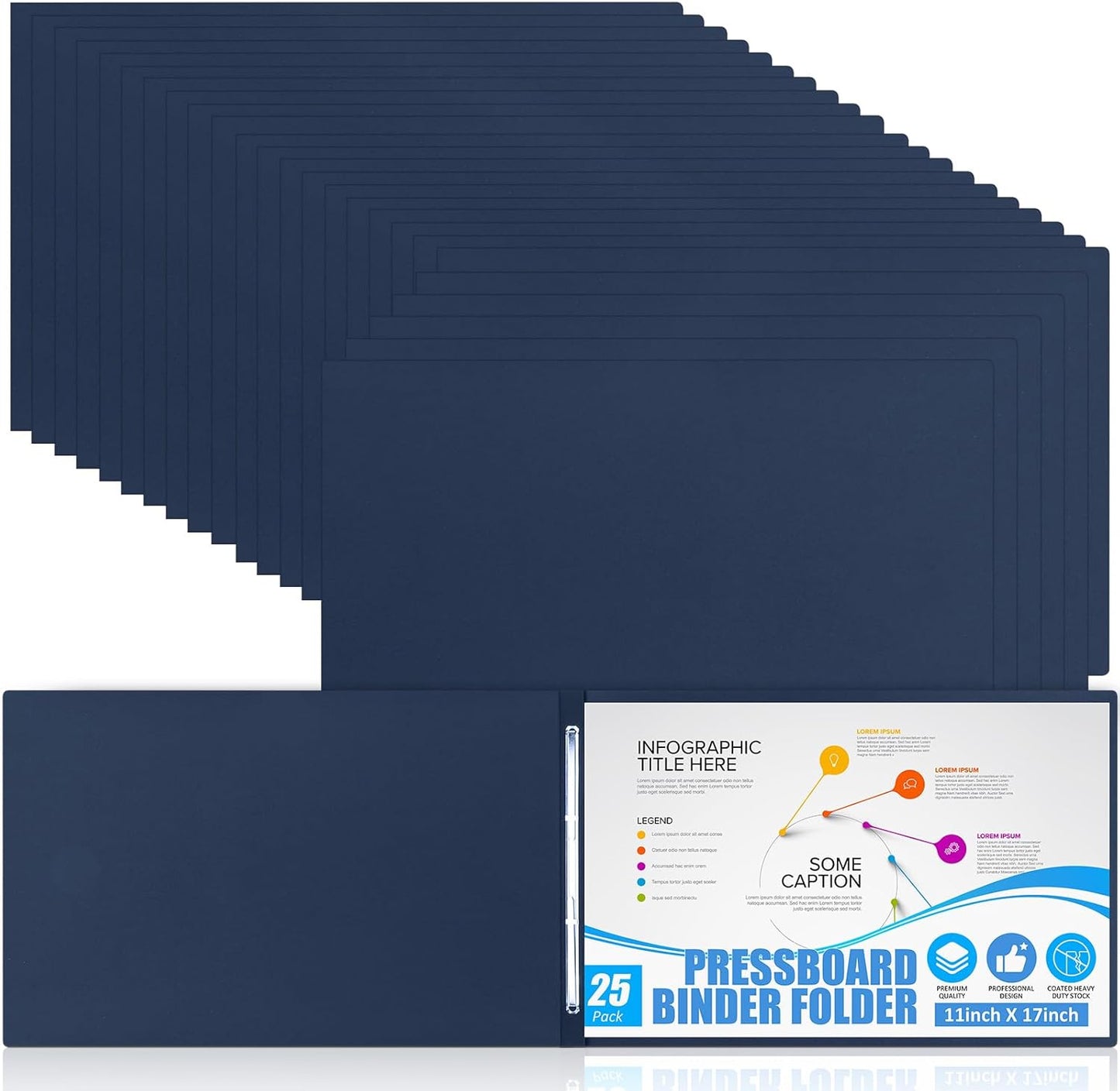 25 Pcs Pressboard Report Cover Set for Large Documents