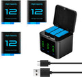 Replacement Batteries 2580mAh 3-Pack for GoPro Hero 12/11/10/9 - Extra
