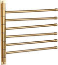 Bathroom Swing Arm Towel Bar 6-Arm Gold Finish - Space Saver